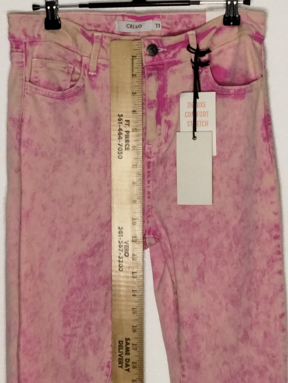 NWT Cello Pink Acid-Wash Stretch Skinny Jeans - Picture 5 of 7
